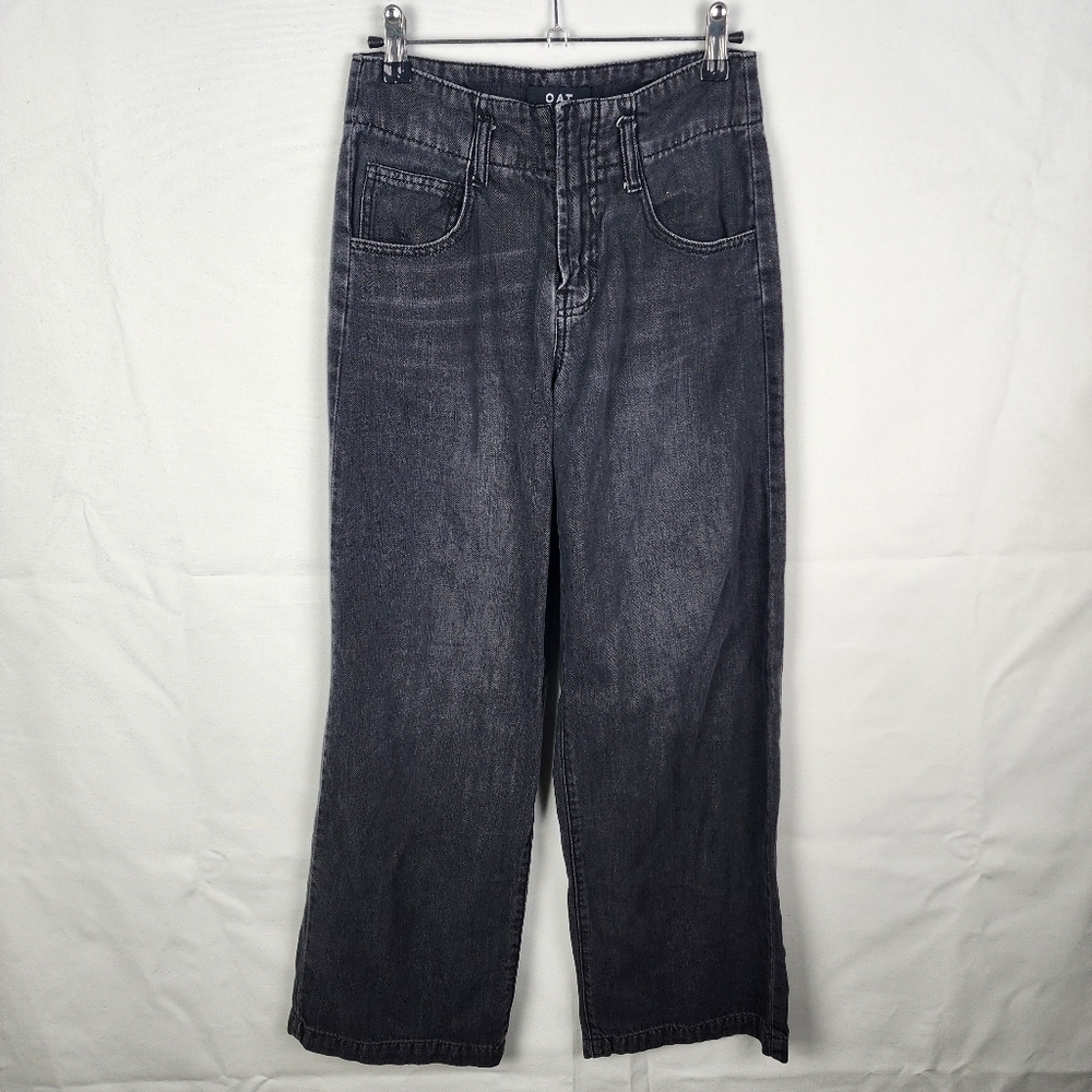 OAT New York Wide Leg High Rise Dark Wash Jeans Size 24